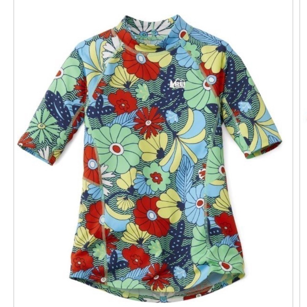 REI zonai rashguard Girls Size L 14/16 Floral Print